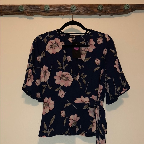 Floral Wrap Top - Picture 2 of 6